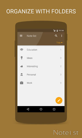 Note list - Notepad app for Android - Organize with folders